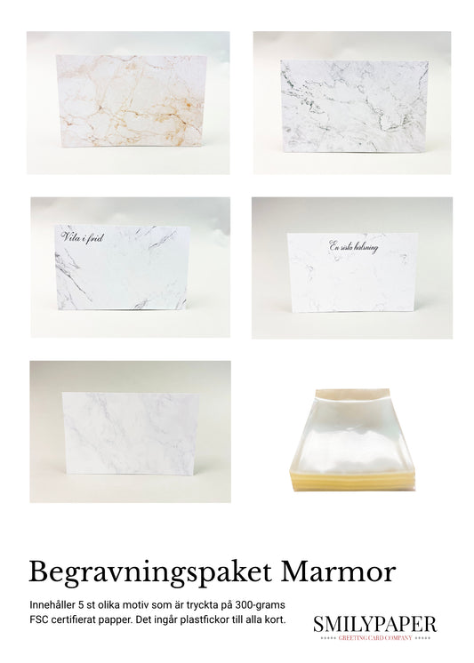 Begravningskort marmor