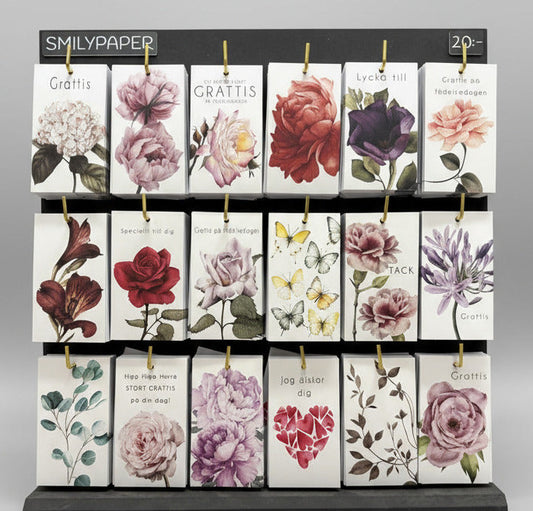 Tags akvarell 6x10,5cm komplett ställ