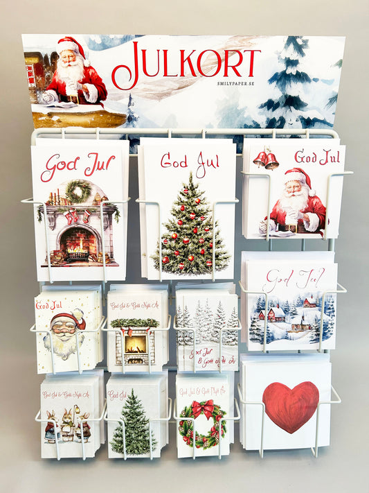 Golvställ 80st motiv med 800st stora kort inkl kuvert - Julkort ingår i detta erbjudande.