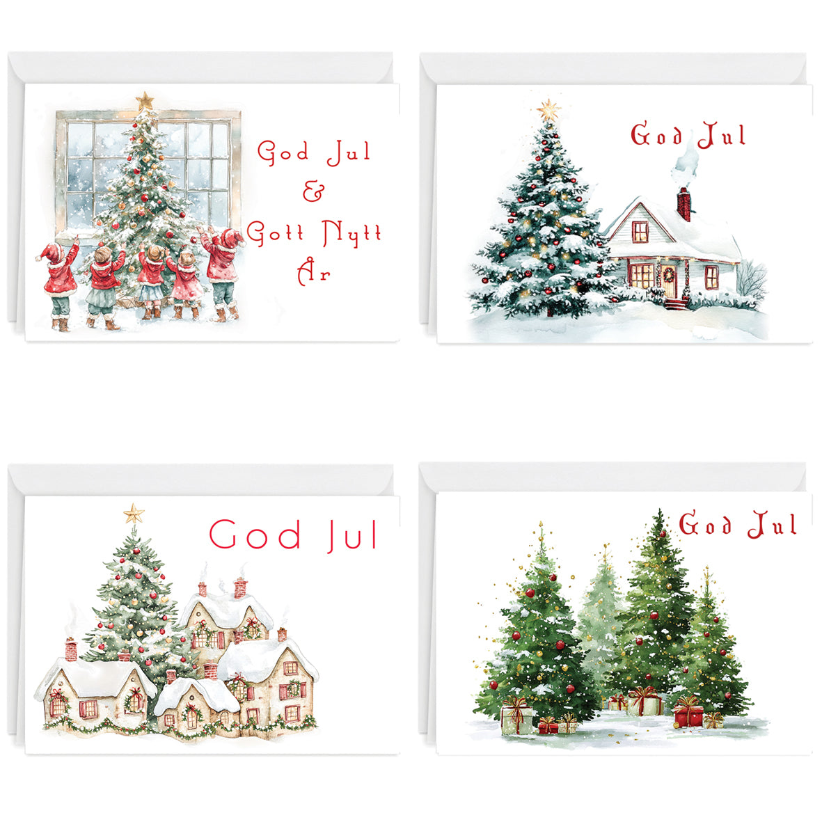 Julpaket med 4st olika Julmotiv