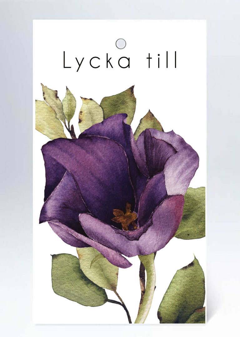 Tags lila lycka till i akvarell