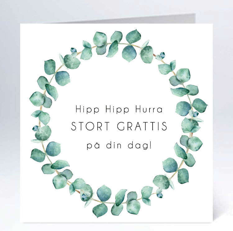 Stort kort 14x14cm hipphipp