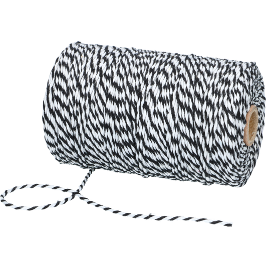 BOMULLSGARN SVART/VIT