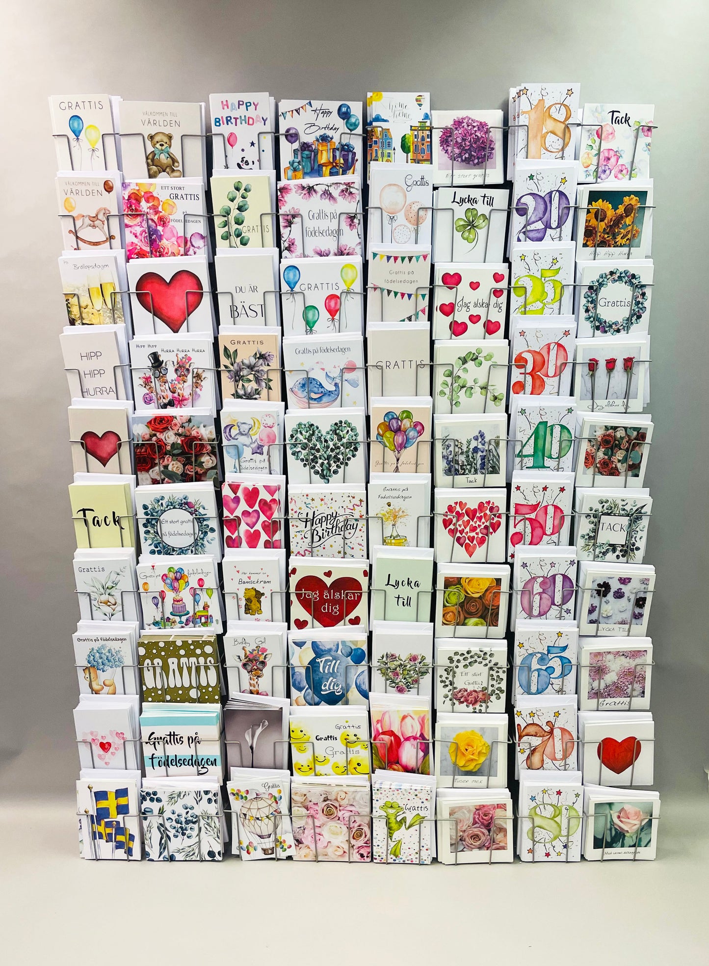 Väggställ 80st motiv med 800st stora kort inkl kuvert.