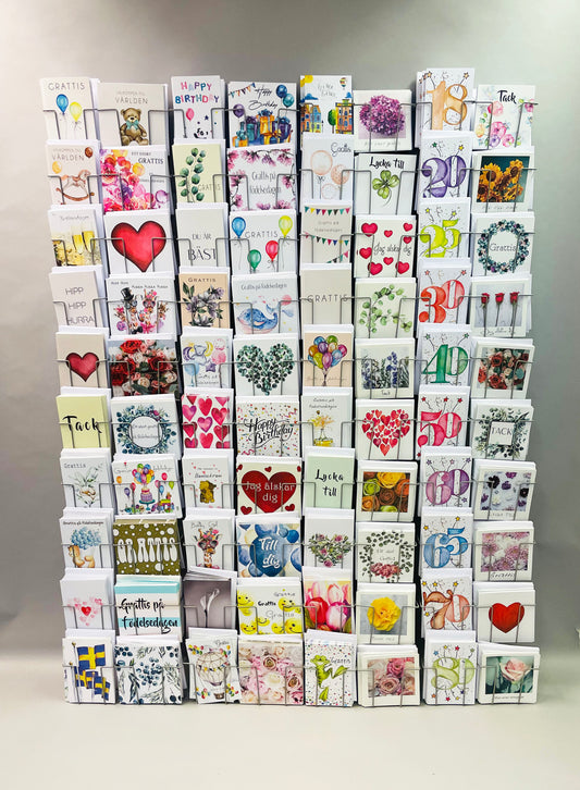 Väggställ 80st motiv med 800st stora kort inkl kuvert.