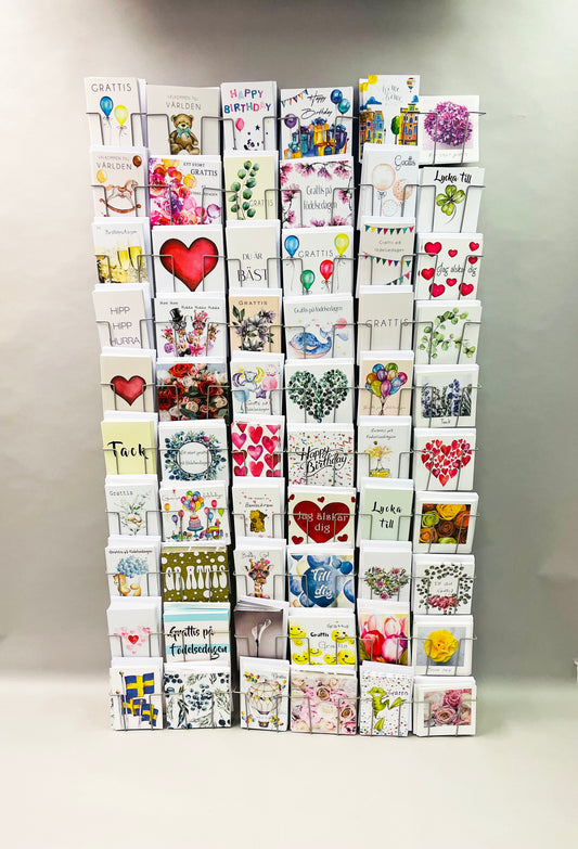 Väggställ 60st motiv med 600st stora kort inkl kuvert.