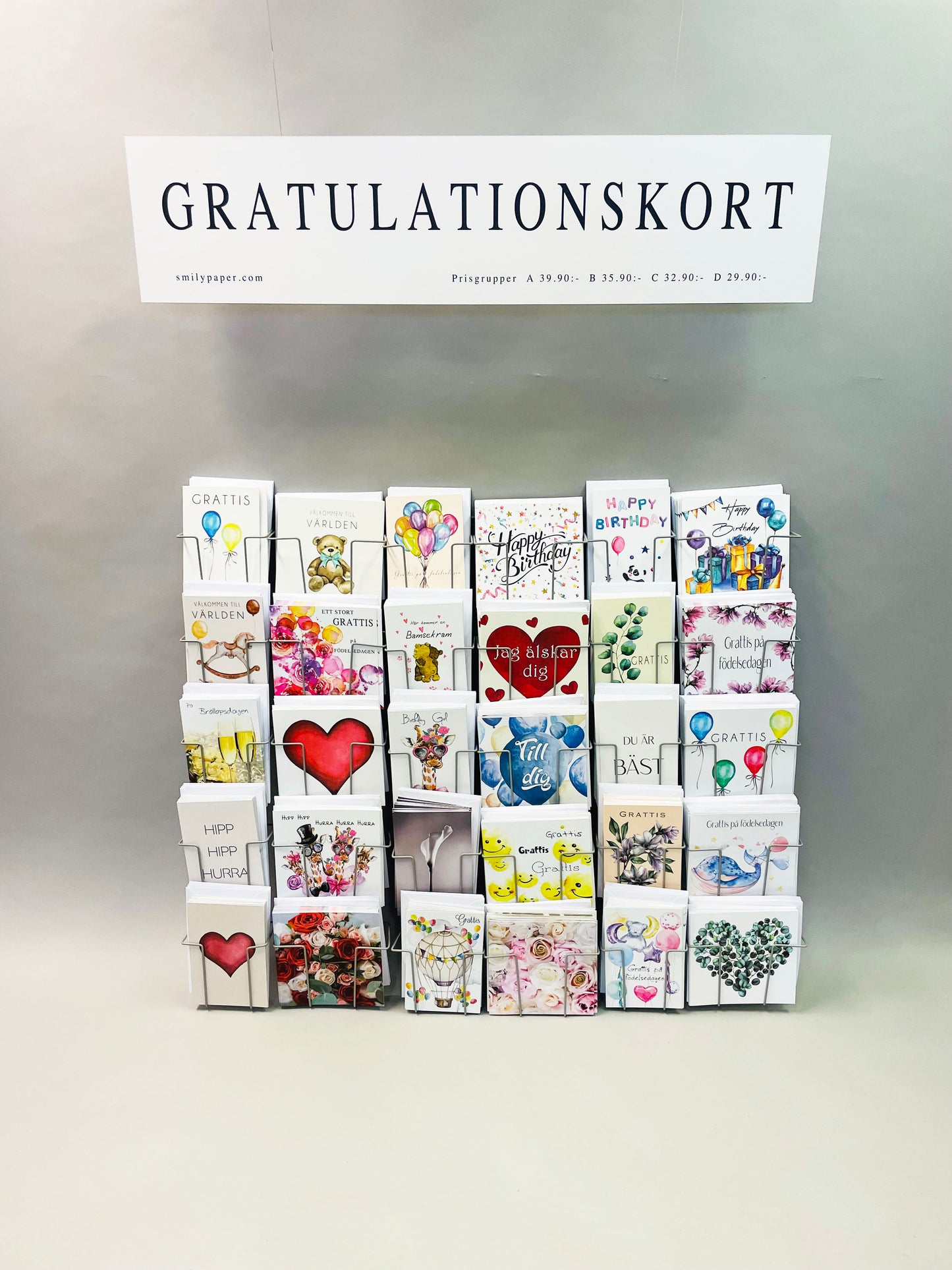 Väggställ 30st motiv med 300st stora kort inkl kuvert.