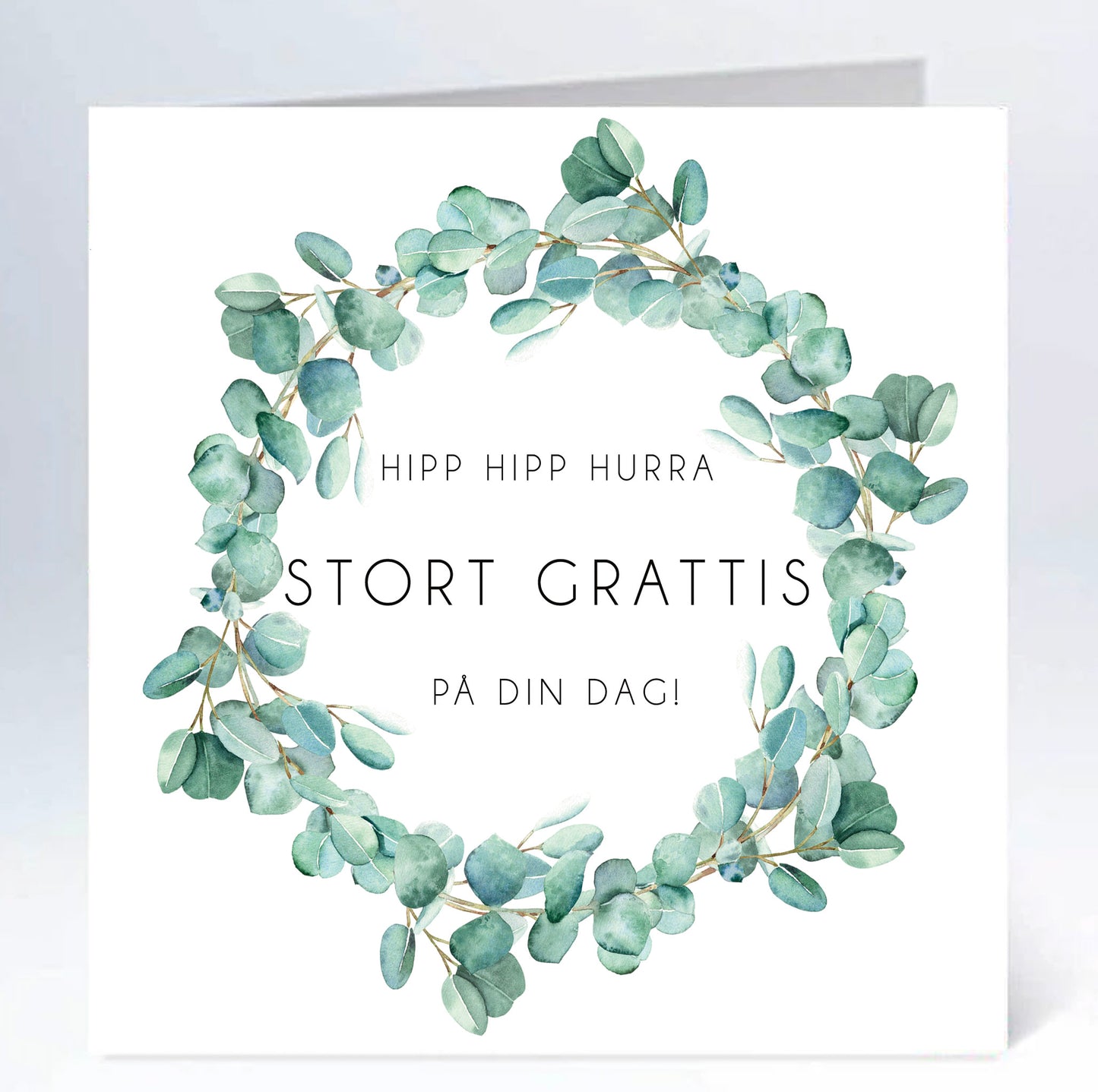 Stort kort 16x16cm eucalyptuskrans