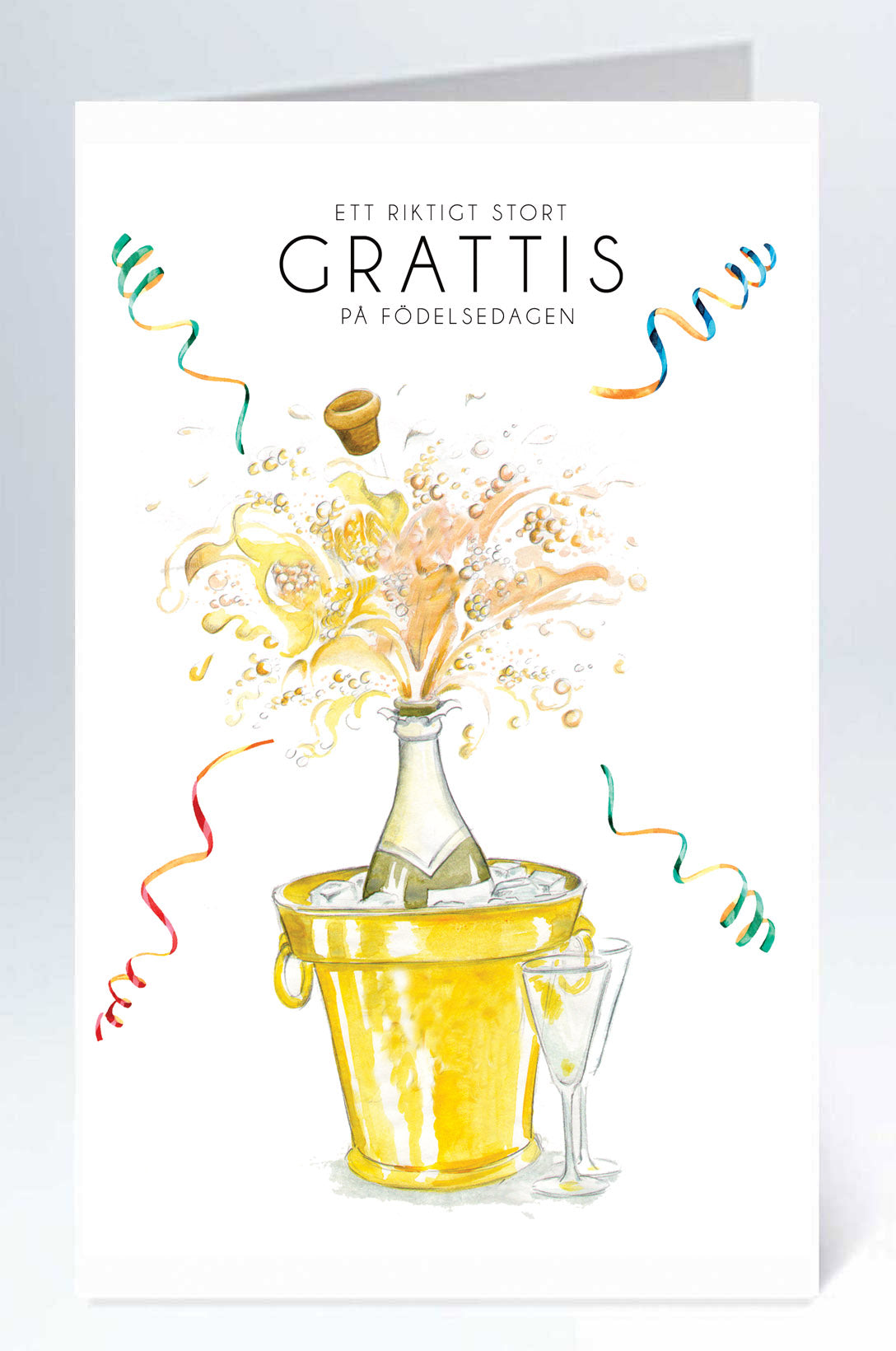 Stort kort Stort grattis champagne hink