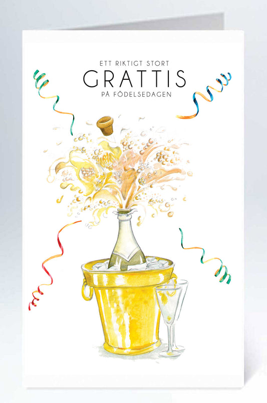 Stort kort Stort grattis champagne hink