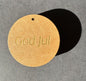 God Jul tags Guld text på kraftpapper