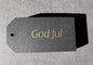 God Jul tag Guld tryck på svart kraftpapper