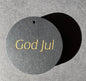 God Jul Tag Guld text på svart kraftpapper