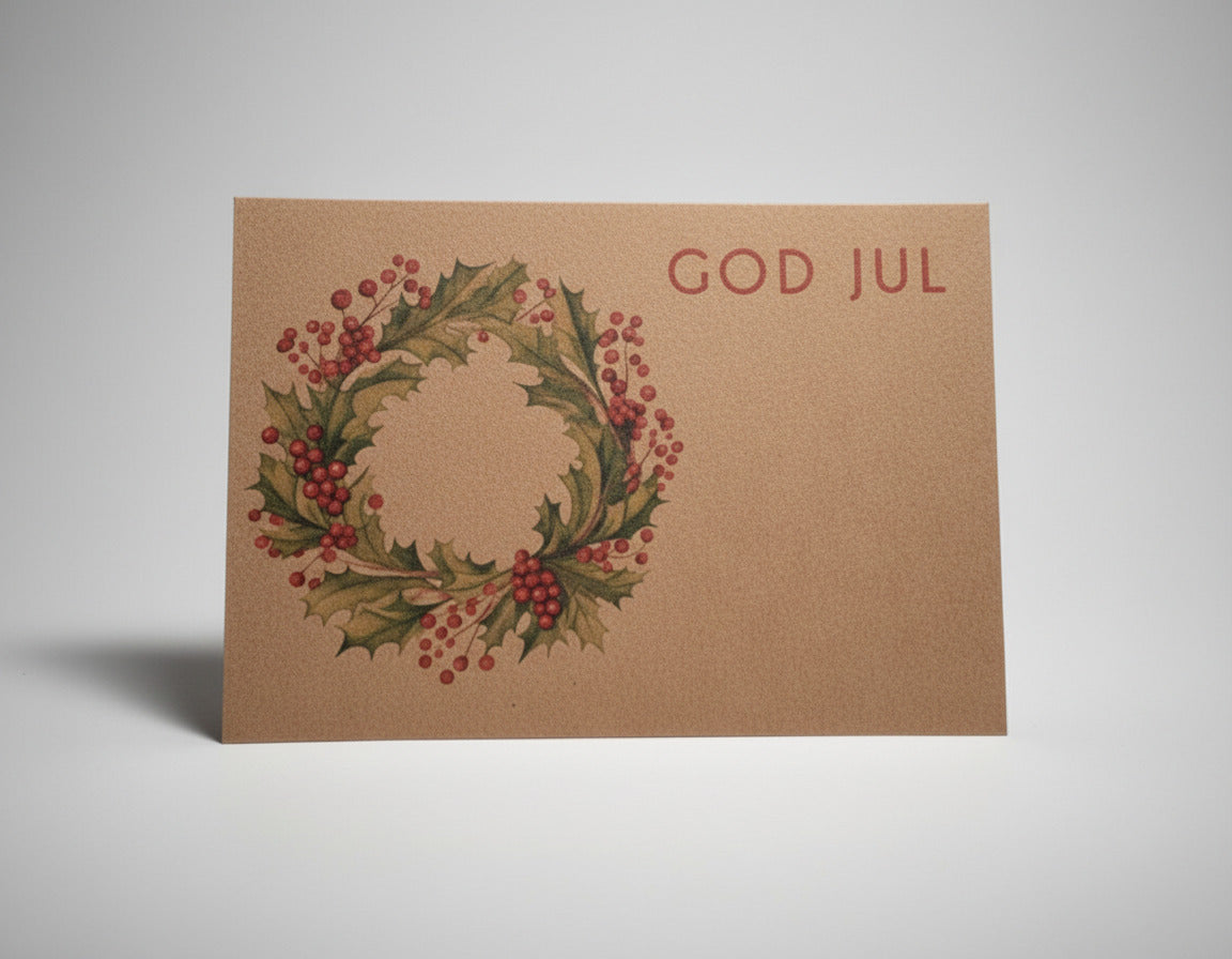 God Jul Tag 7,4 x 10,5 cm enkelt kort