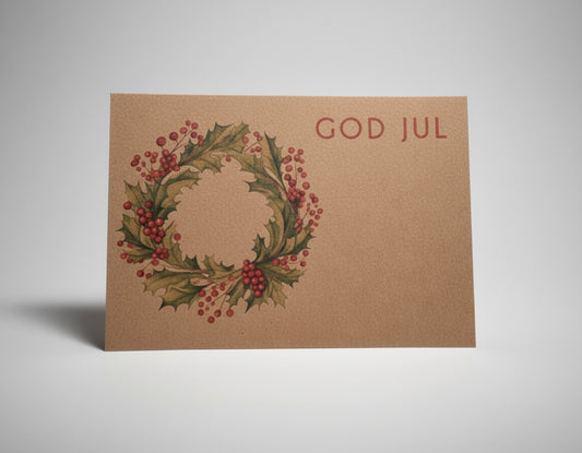 God Jul Tag 7,4 x 10,5 cm enkelt kort