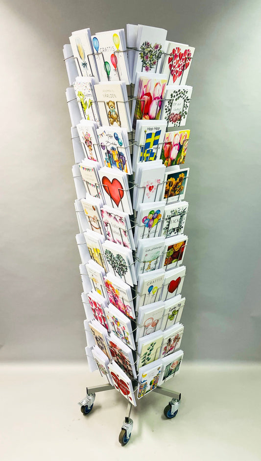 Golvställ 80st motiv med 400st stora kort inkl kuvert - Presentpapper ingår