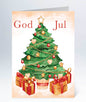 Litet Julkort Gran och paket - 25st