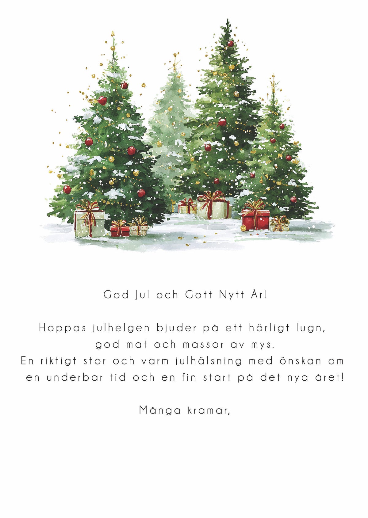 Stort julkort Julgranar utomhus