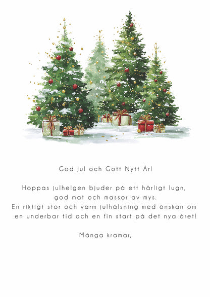 Stort julkort Julgranar utomhus