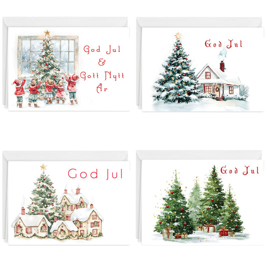 Julpaket med 4st olika Julmotiv