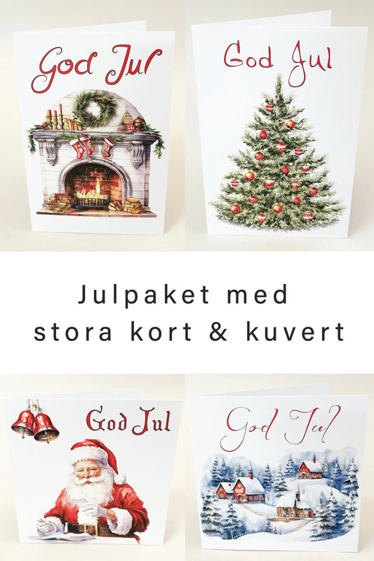 Julpaket med 100st stora Julkort