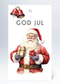 Tag enkel 6x10,5cm God Jul Tomte 50st