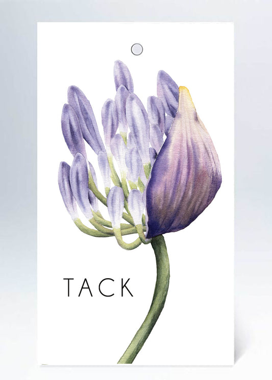 Tags lila blomma Tack i akvarell