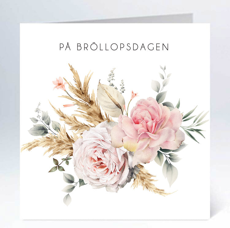 Stort kort 14x14cm på bröllopsdagen