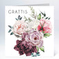 Stort kort 14x14cm grattis bukett