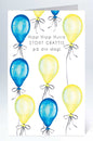 Stort kort hipp hipp hurra balonger