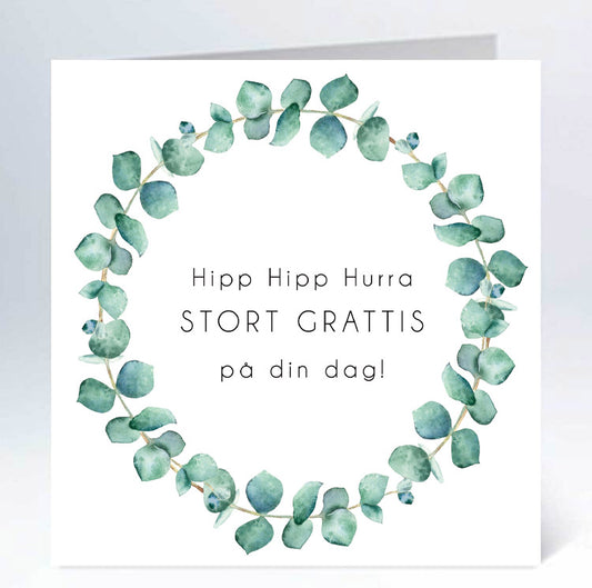 Stort kort 14x14cm hipphipp