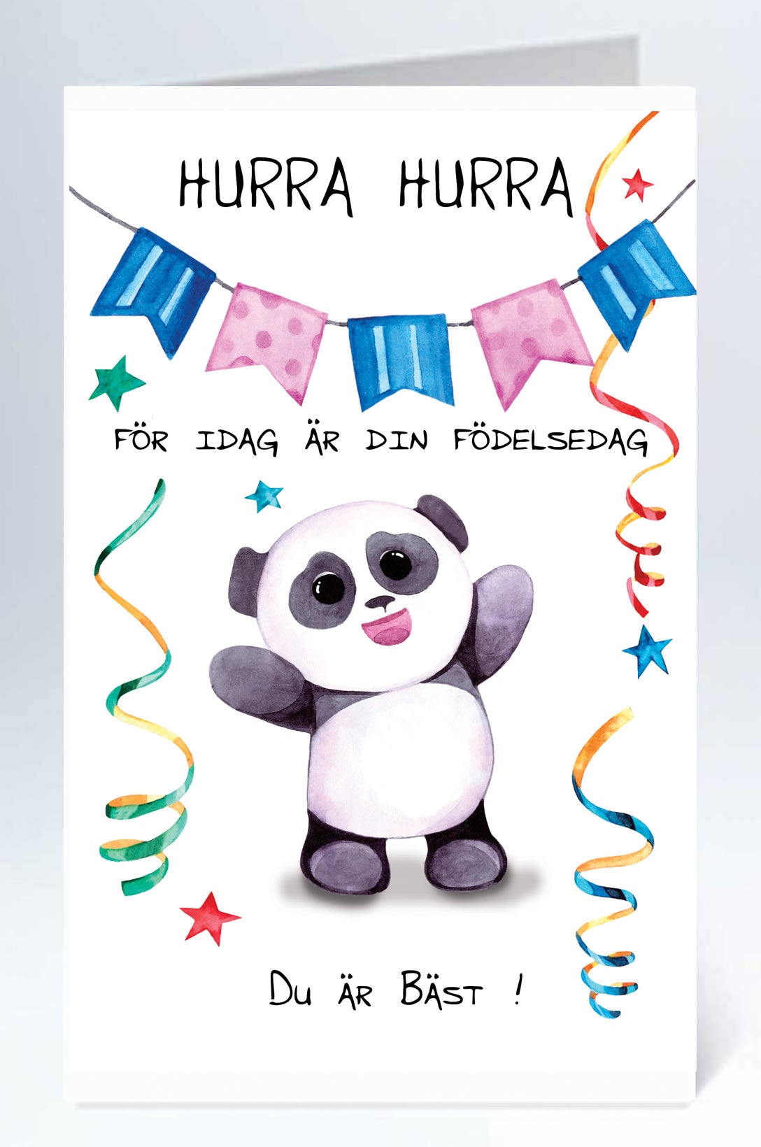 Stort kort Hurra Hurra panda
