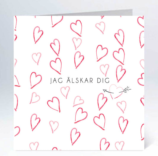 Stort kort 14x14cm jag älskar dig