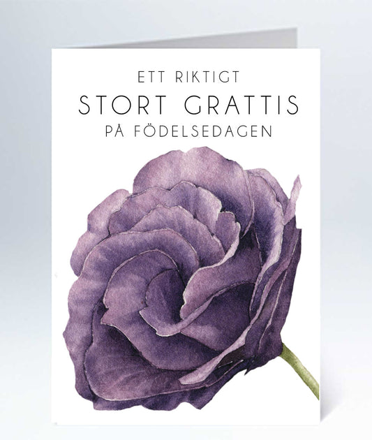 Lila blomma stort grattis