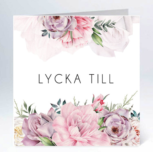 Stort kort 14x14cm lycka till